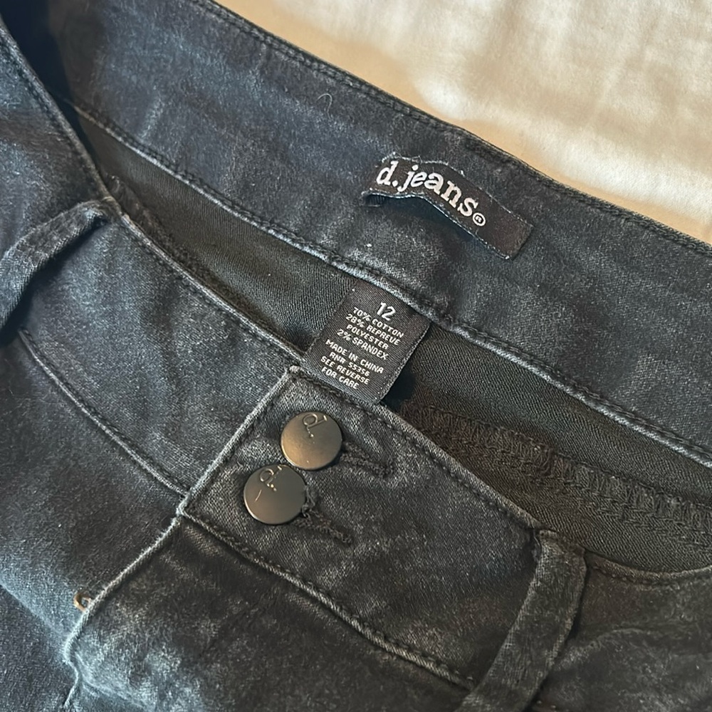 D.jeans size 12 black stretch, high-rise skinny